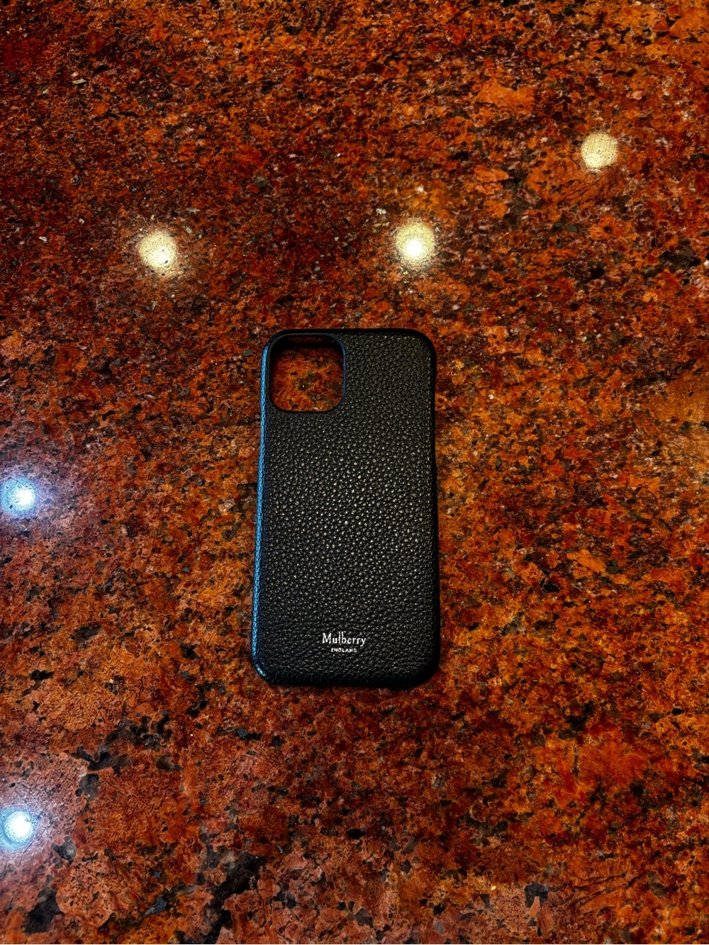 Mulberry Black Pebbled Leather iPhone 11/12 Case 5.75” x 2.75”
